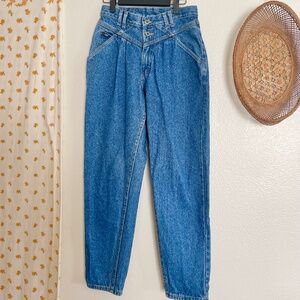 Vintage Lee Pleated Mom Jeans USA Made High Waist 100% Cotton Size 11